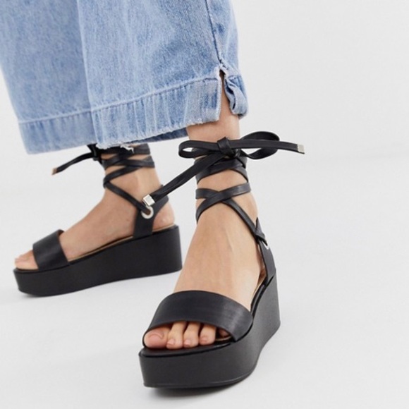 platform wrap sandals